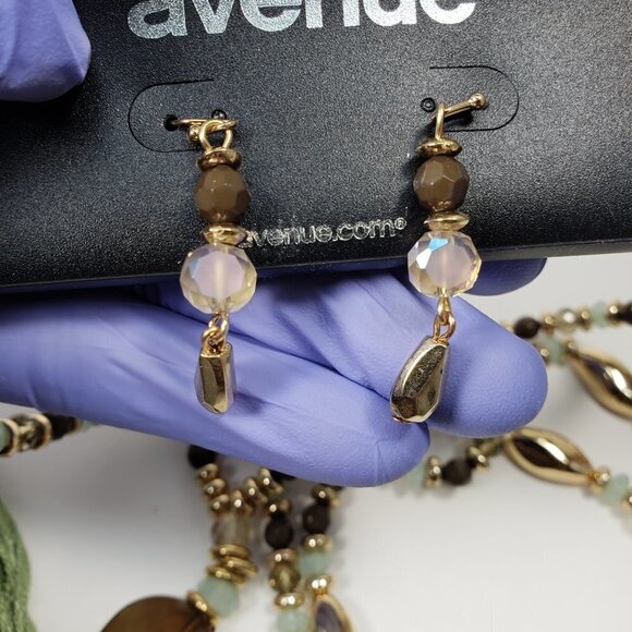 AVENUE Gold-tone Colorful Beads Tassel Necklace with Matching Earrings - 50+3.5" - Picture 11 of 11